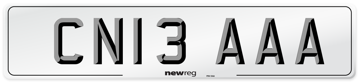 CN13 AAA Number Plate from New Reg